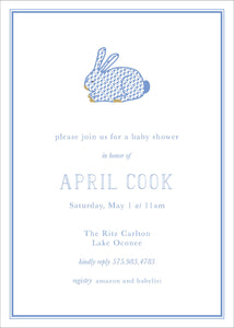 Herend Blue Bunny Baby Shower Invitation