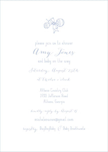 Baby Rattle Shower Invitation-Blue