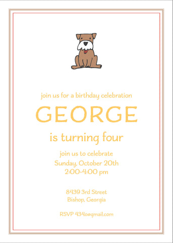 Puppy Birthday Party Invitation