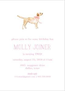 Yello Lab Birthday Party Invitation