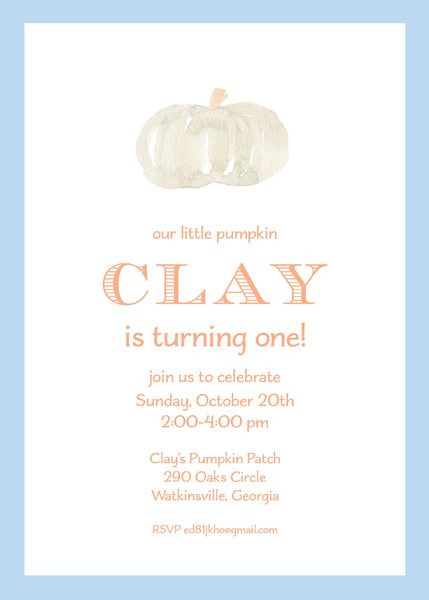 Pumpkin Birthday Party Invitation