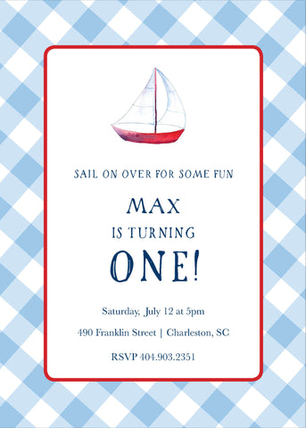 Sailboat Birthday Party Invitation