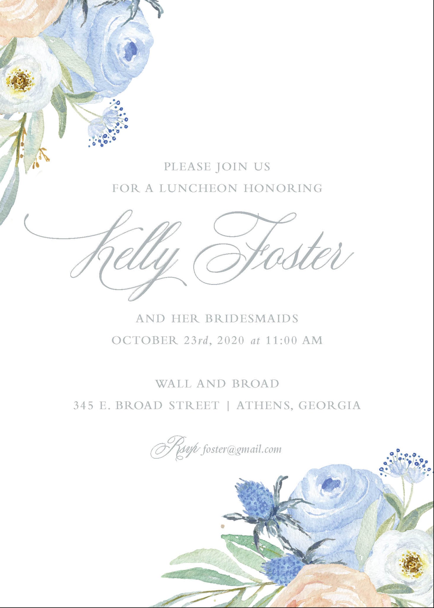 Watercolor Floral Shower Invitation