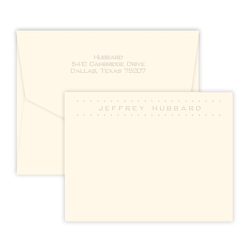Embossed Dotted Full Name Note Cards