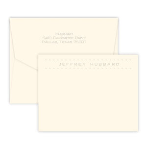 Embossed Dotted Full Name Note Cards