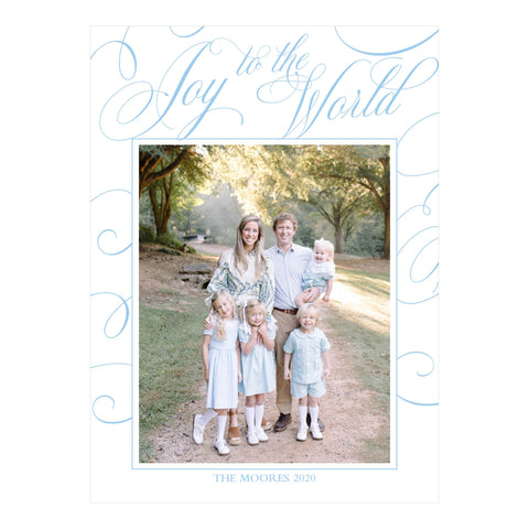 Joy to the World Swirls Holiday Card