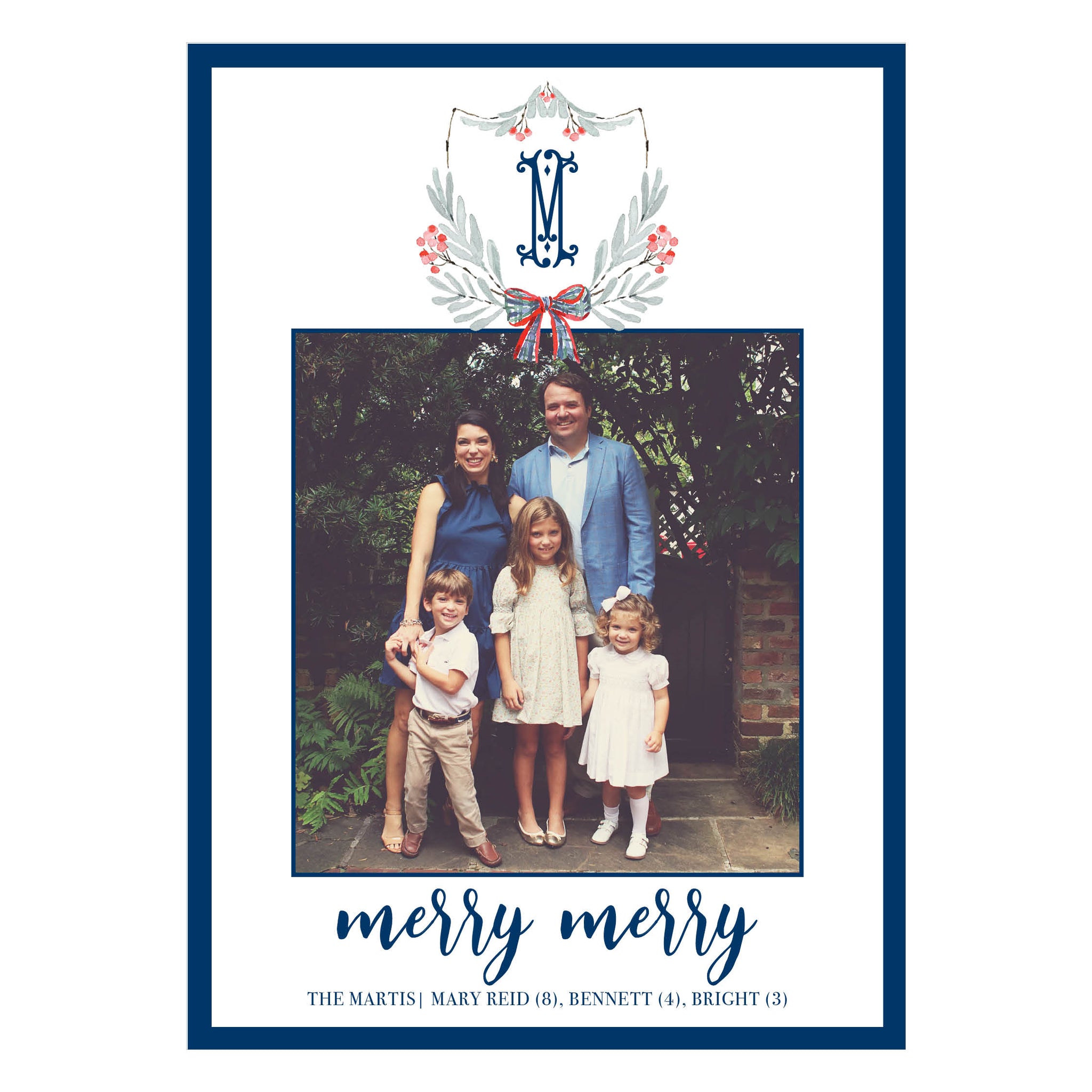 Merry Merry Crest Holiday Card