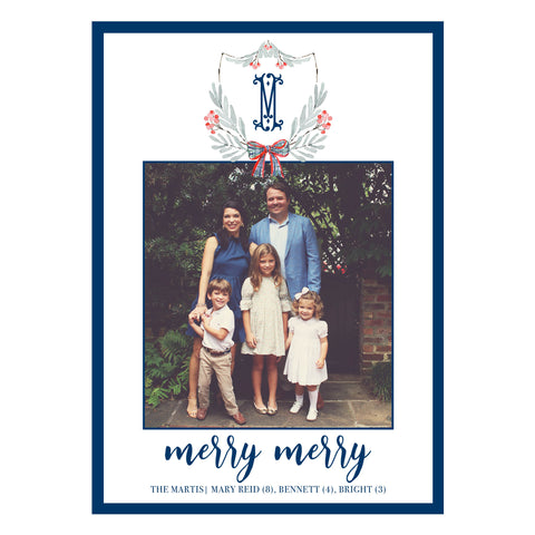 Merry Merry Crest Holiday Card