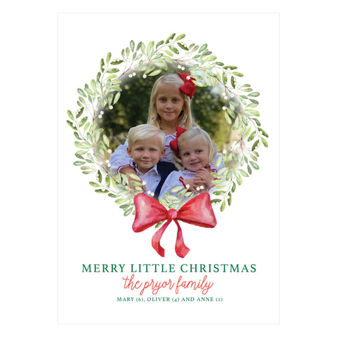 Merry Little Christmas Boxwood Holiday Card
