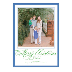 Green and Blue Christmas Holiday Card