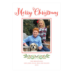 Christmastime Greenery Holiday Card