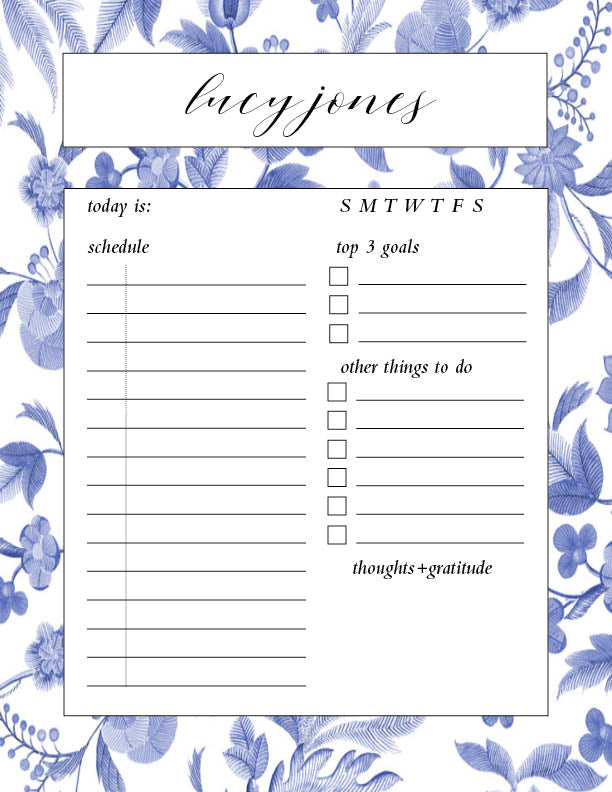 Daily Schedule Pad-Lucy