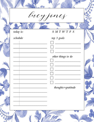 Daily Schedule Pad-Lucy