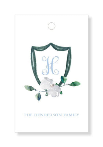 White Blossom Crest Gift Tags