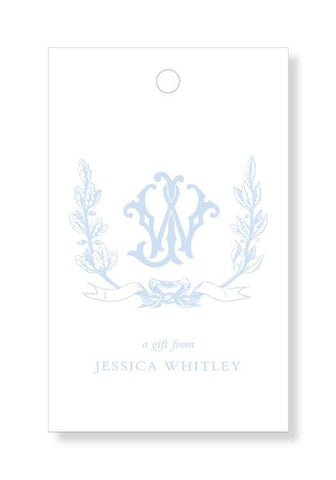 Foliage Crest Monogram Gift Tags