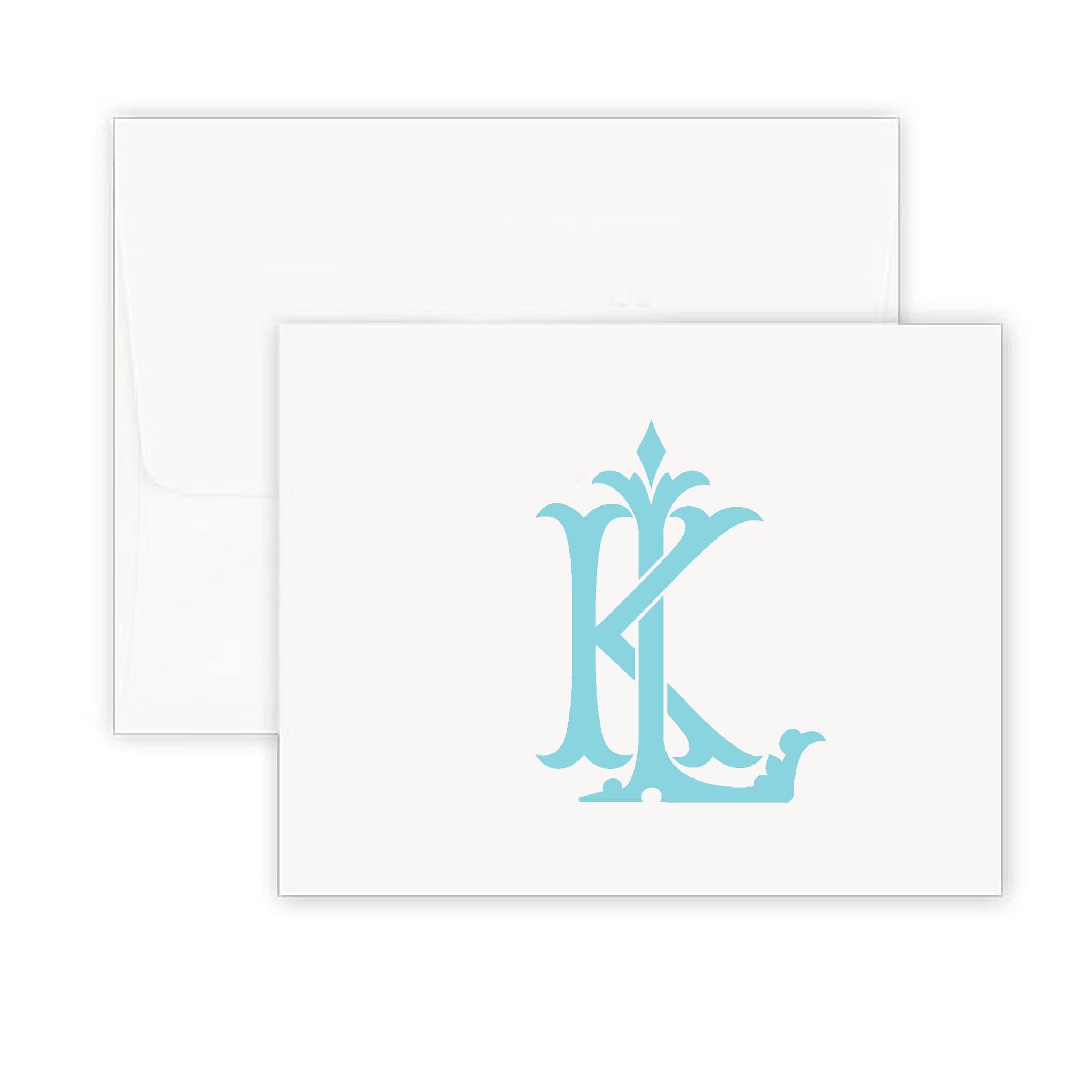 Interlocking Monogram Tiffany Fold Over Note Card