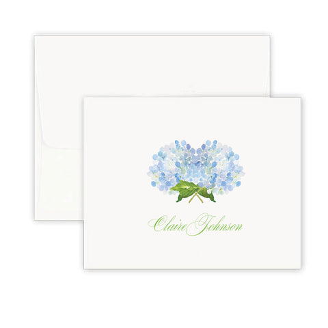 Personalized Hydrangea Fold Over Note Card