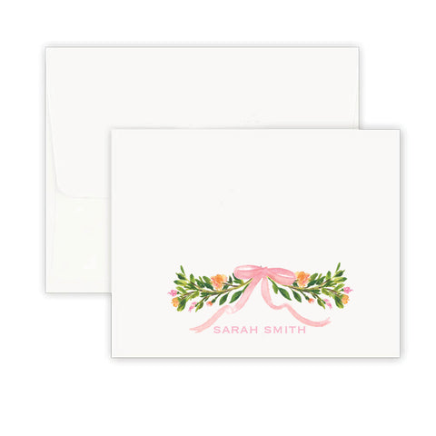 Watercolor Floral Personalized Fold Over Note Card