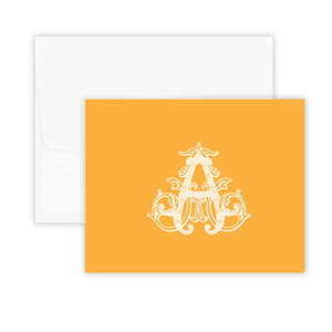 Baroque Monogram Fold Over Note Card