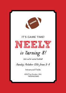 Football Birthday Party Invitation