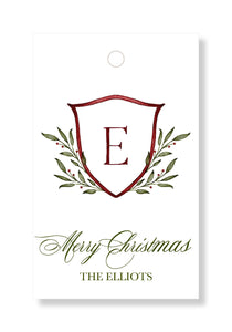 Holly Garland Crest Gift Tags