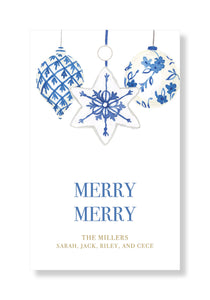 Blue and White Ornament Gift Tags