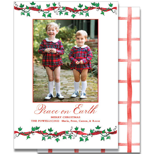 Holly and Ivy Peace on Earth Holiday Card