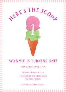 Ice Cream Birthday Party Invitation