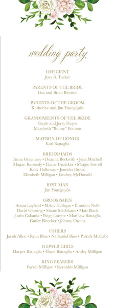 The Heather Wedding Program