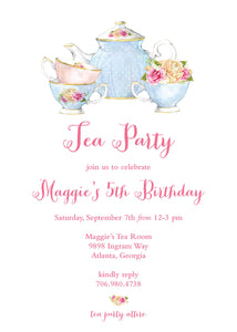 Tea Party Birthday Party Invitation