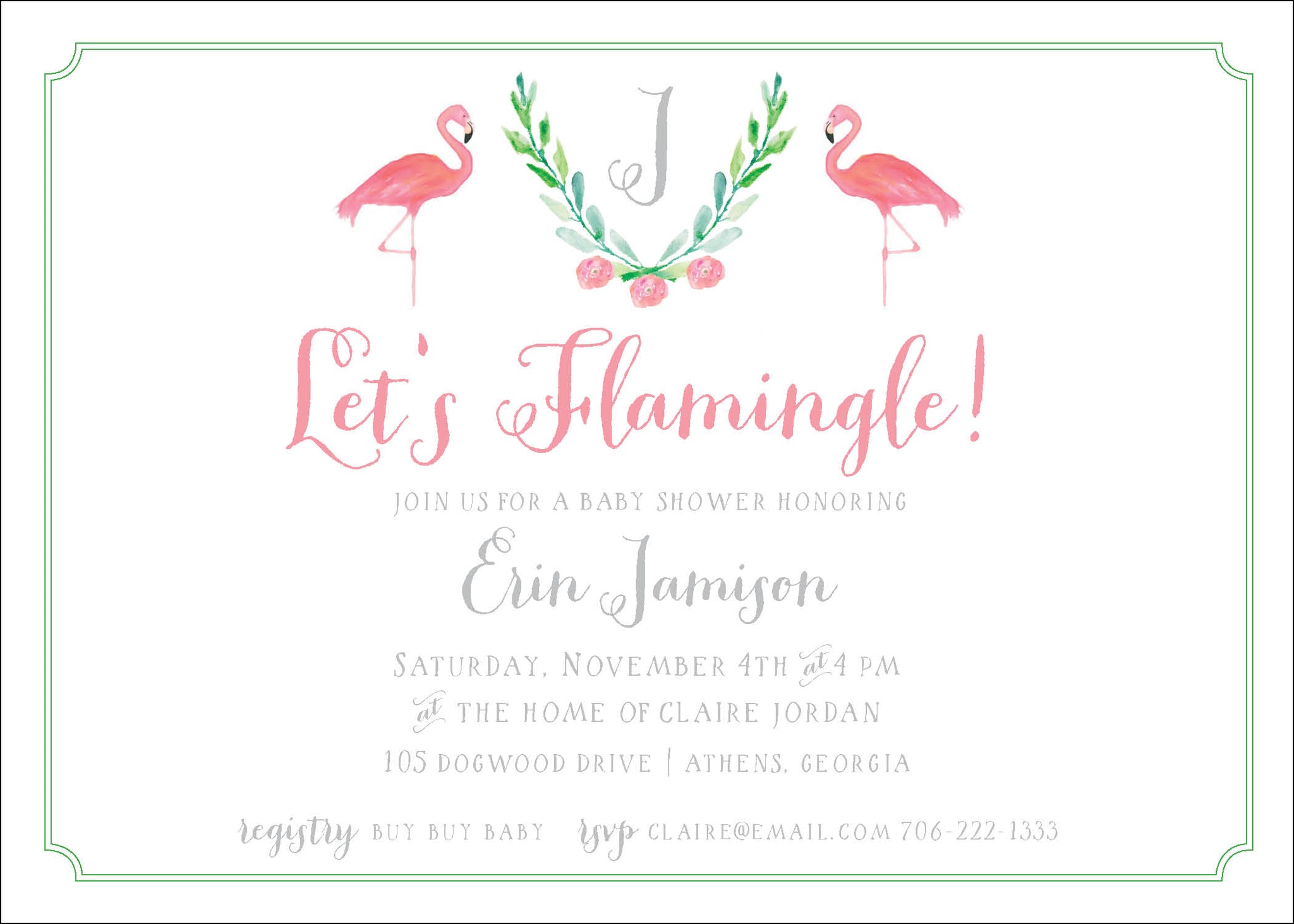 Let's Flamingle Invitation