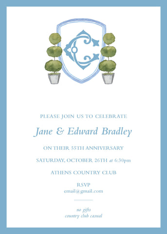 Monogram Topiary Invitation