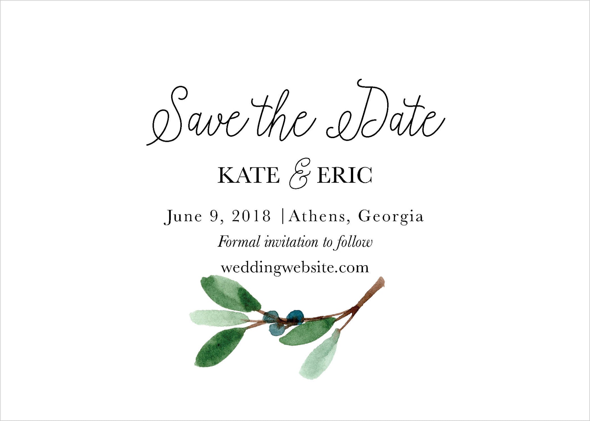 Single Branch Save the Date