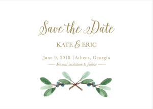 Watercolor Branch Save the Date