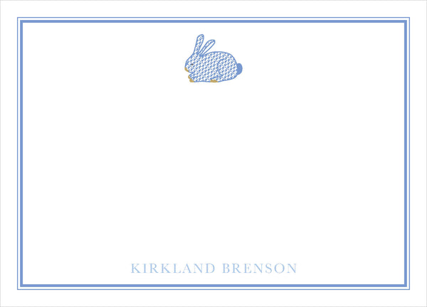 Herend Blue Bunny Personalized Note Cards
