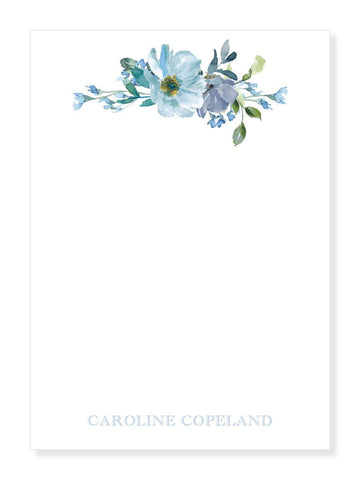 Blue Floral Notepad