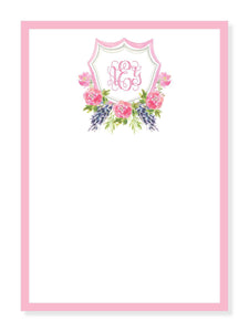 Pink Peony Crest Notepad