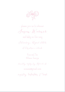 Baby Rattle Baby Shower Invitation-Pink