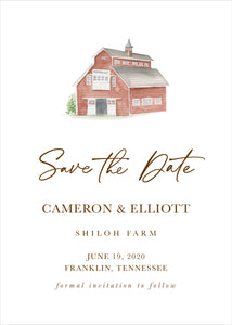 Watercolor Wedding Venue Save the Date
