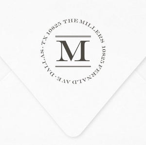 Single Letter Monogram Return Address Stamp