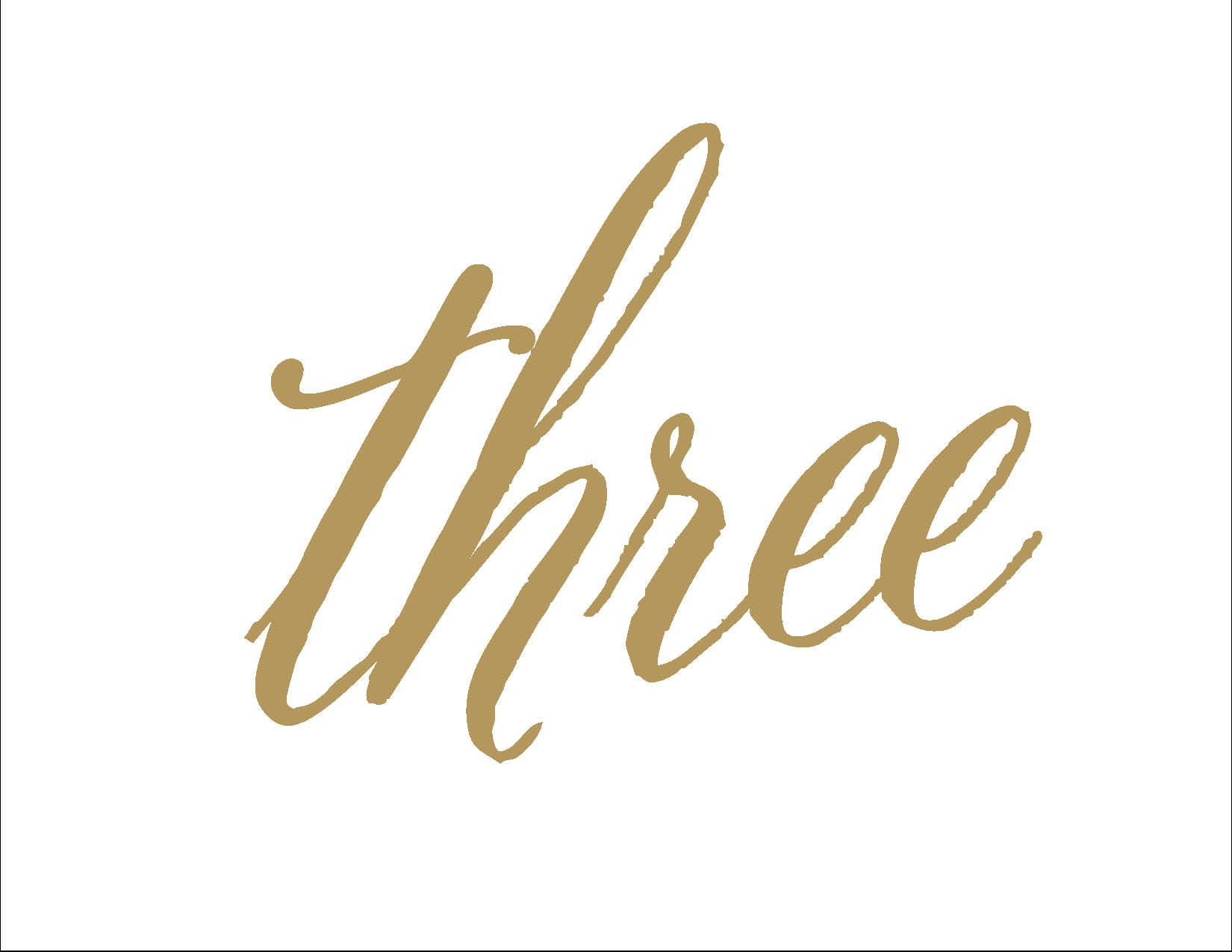 Cursive Table Number