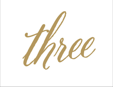 Cursive Table Number