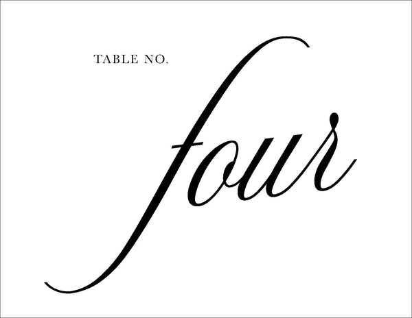 Table No. Cursive Table Number