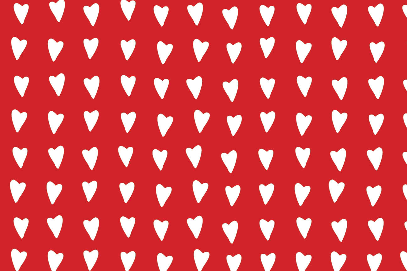 Whimsical Hearts Placemat in Red