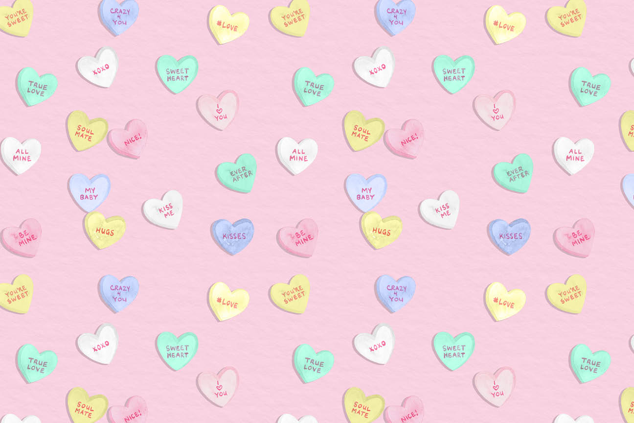 Conversation Hearts Placemat in Pink