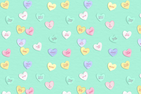 Conversation Hearts Placemat in Mint