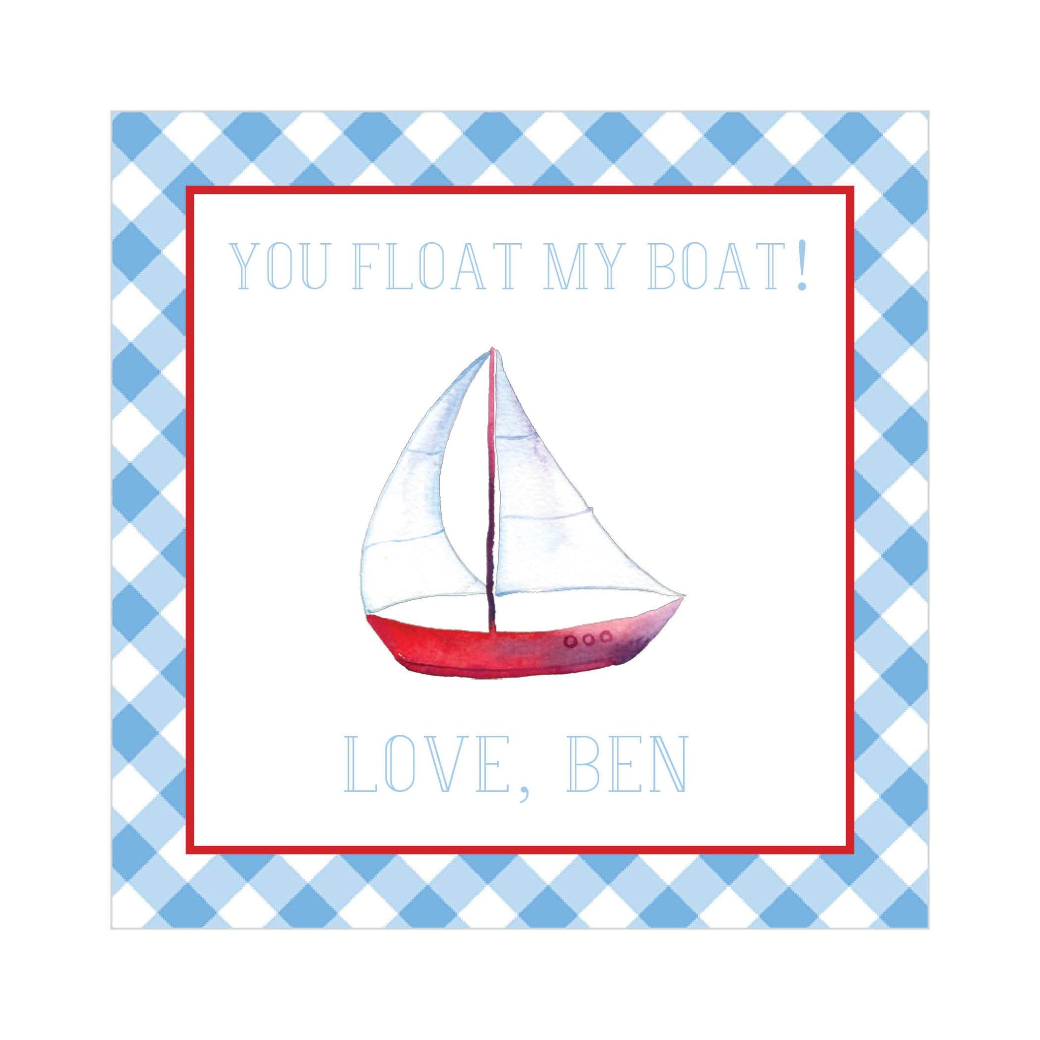 You Float My Boat Valentine's Tags