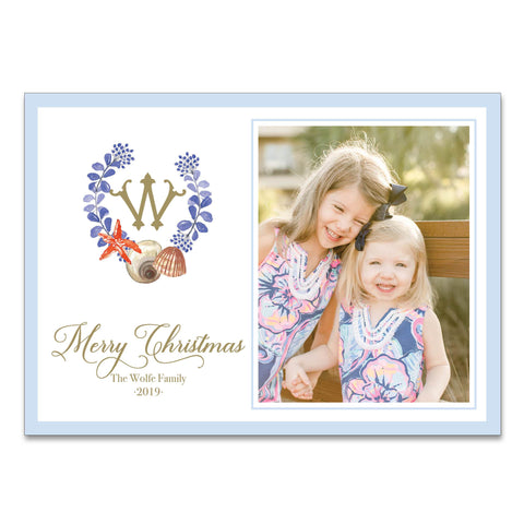 Sea Shell Crest Holiday Card