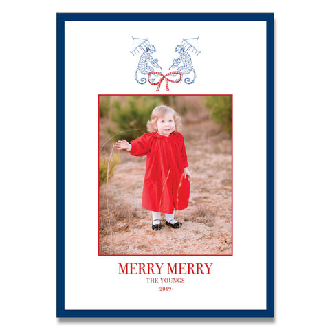 Merry Merry Monkey ChinoiserieHoliday Card