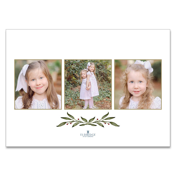 Holly Garland Crest Holiday Card